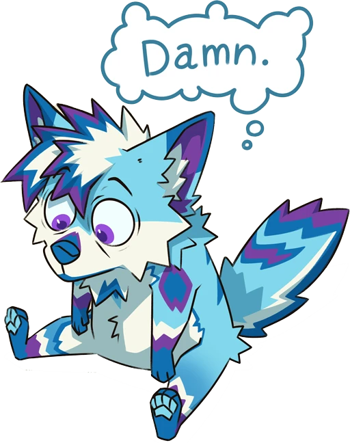 Kobolt with speech bubble 'damn.'