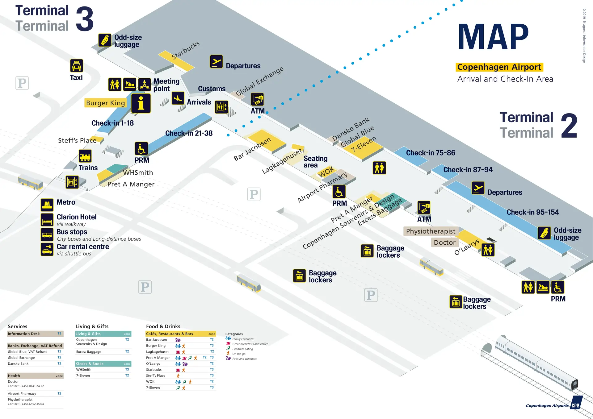 Map of Copenhagen Airport Arrivals Terminal